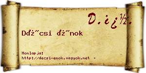 Décsi Énok névjegykártya